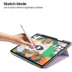 tomtoc iPad Pro Kalem Blmeli Klf (12.9 in)(5.Nesil)-Lavender