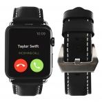 top4cus Apple Watch Deri Kay (42mm)-Unique buckle - Black