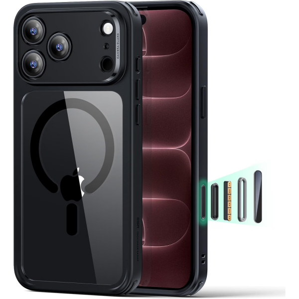 ESR Classic Hybrid iPhone 18 Pro Max Manyetik K�l�f -Clear Black