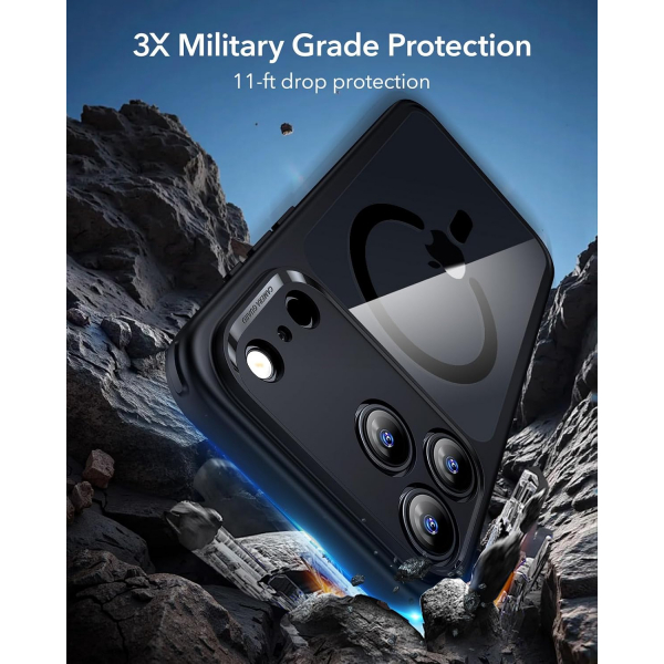 ESR Classic Hybrid iPhone 18 Pro Max Manyetik K�l�f -Clear Black