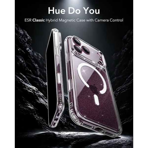 ESR Classic Hybrid iPhone 18 Pro Max Manyetik K�l�f -Clear Shimmer