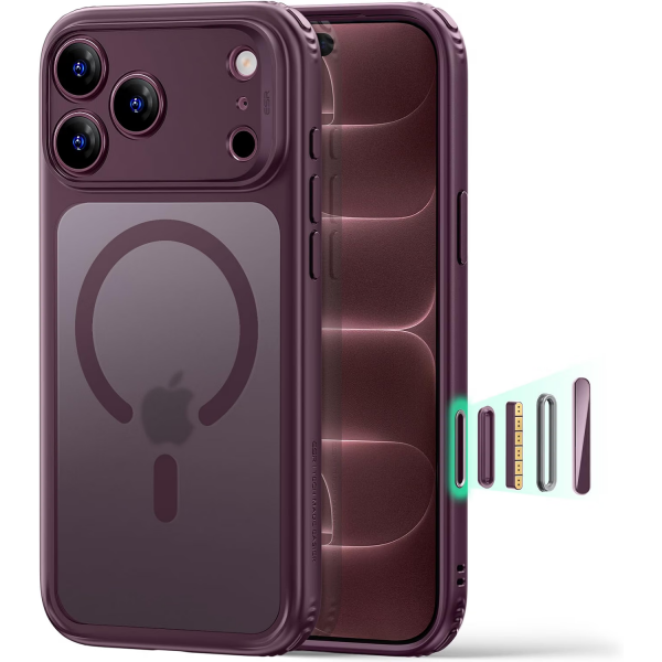 ESR Classic Hybrid iPhone 18 Pro Max Manyetik K�l�f -Frosted Burgundy