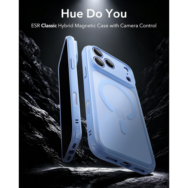 ESR Classic Hybrid iPhone 18 Pro Max Manyetik K�l�f -Frosted Light Blue