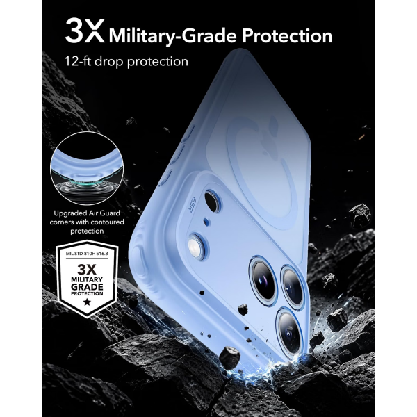 ESR Classic Hybrid iPhone 18 Pro Max Manyetik K�l�f -Frosted Light Blue