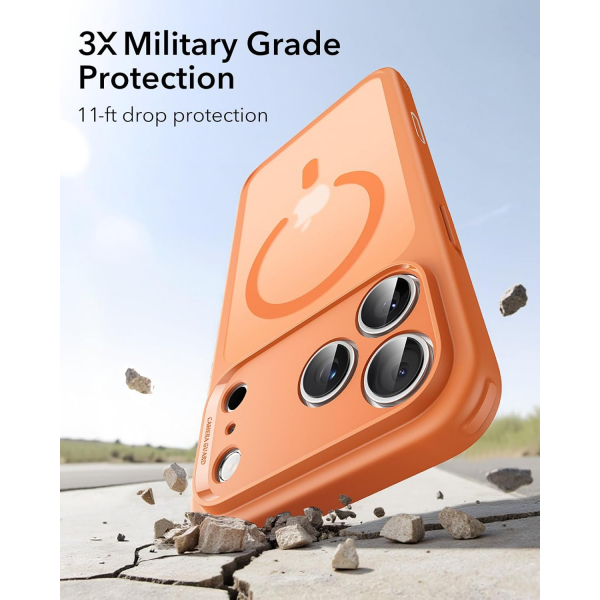 ESR Classic Hybrid iPhone 18 Pro Max Manyetik K�l�f -Frosted Orange