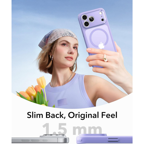 ESR Classic Hybrid iPhone 18 Pro Max Manyetik K�l�f -Frosted Purple