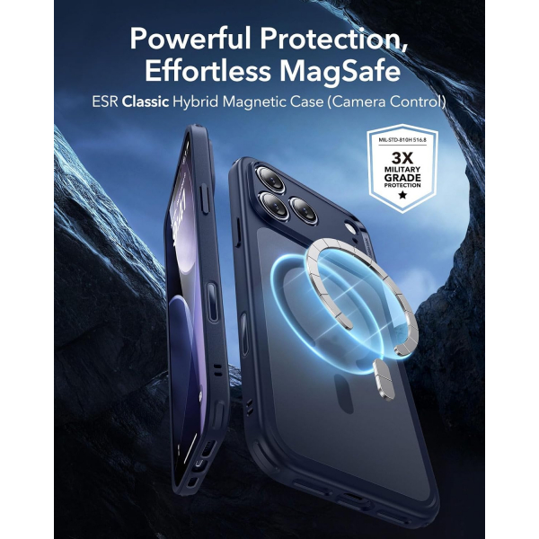 ESR Classic Hybrid iPhone 18 Pro Max Manyetik K�l�f -Frosted Blue