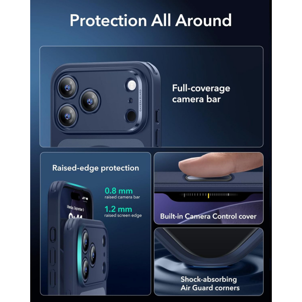 ESR Classic Hybrid iPhone 18 Pro Max Manyetik K�l�f -Frosted Blue