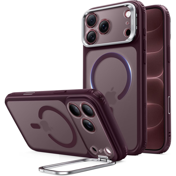 ESR Classic Hybrid iPhone 18 Pro Max Standl� K�l�f-Frosted Burgundy