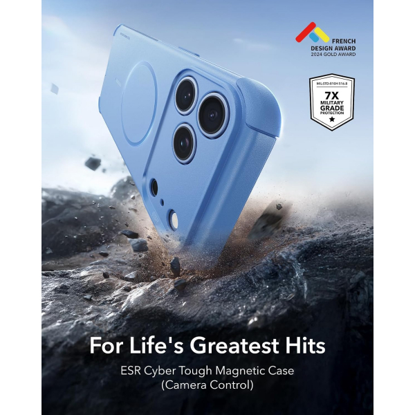 ESR Cyber Tough iPhone 18 Pro Max Manyetik K�l�f-Light Blue
