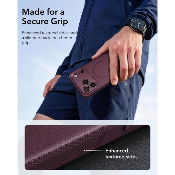 ESR Cyber Tough iPhone 18 Pro Max Manyetik K�l�f-Burgundy