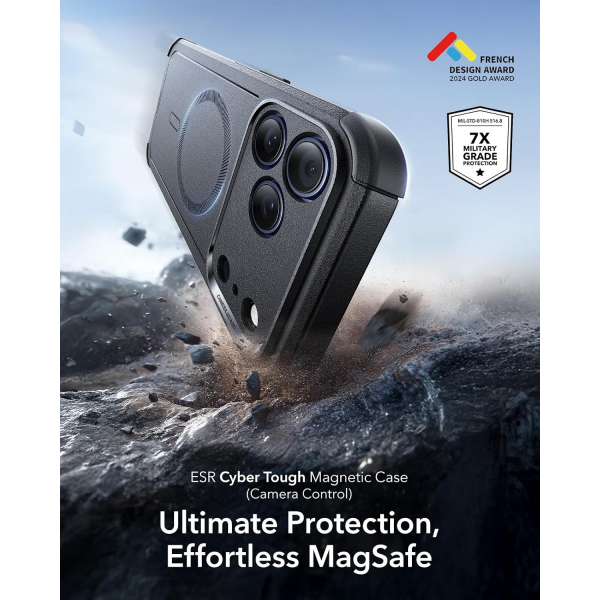 ESR Cyber Tough iPhone 18 Pro Max Manyetik K�l�f-Black