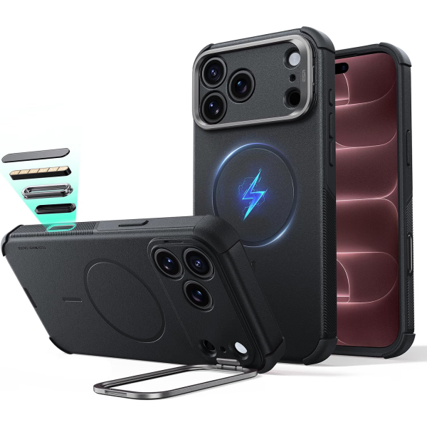 ESR Cyber Tough Flex iPhone 18 Pro Max Stand K�l�f-Black