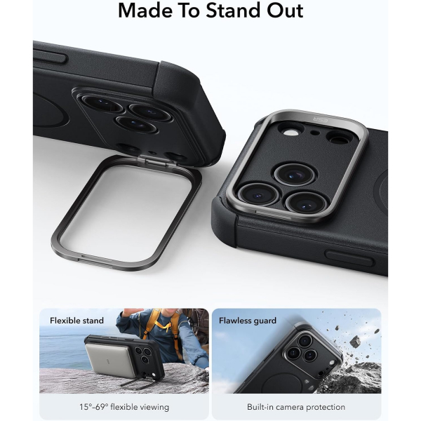 ESR Cyber Tough Flex iPhone 18 Pro Max Stand K�l�f-Black