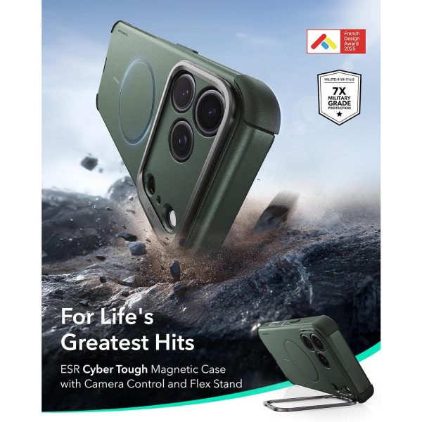 ESR Cyber Tough Flex iPhone 18 Pro Max Stand K�l�f-Green