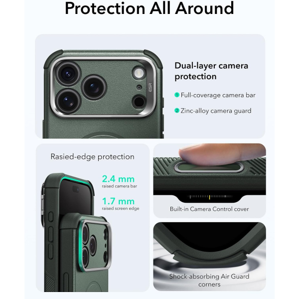 ESR Cyber Tough Flex iPhone 18 Pro Max Stand K�l�f-Green