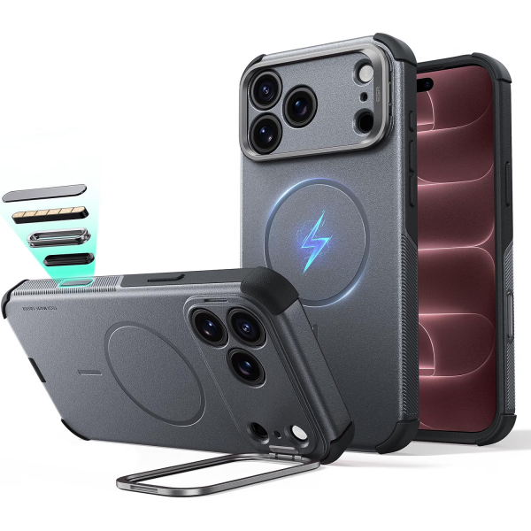ESR Cyber Tough Flex iPhone 18 Pro Max Stand K�l�f-Grey