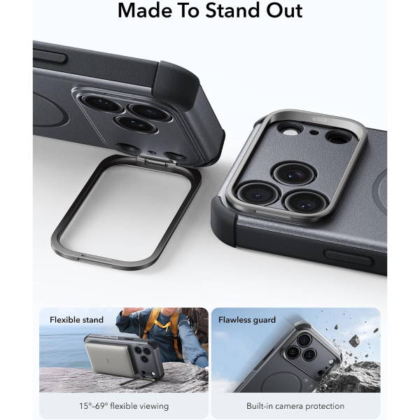 ESR Cyber Tough Flex iPhone 18 Pro Max Stand K�l�f-Grey