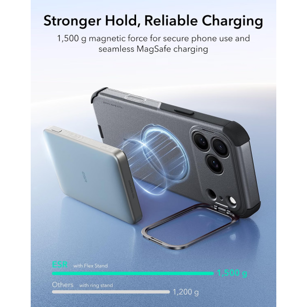 ESR Cyber Tough Flex iPhone 18 Pro Max Stand K�l�f-Grey