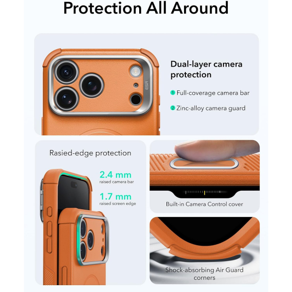 ESR Cyber Tough Flex iPhone 18 Pro Max Stand K�l�f-Orange