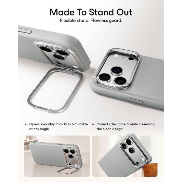 ESR Atelier Flex iPhone 18 Pro Max Standl� K�l�f -Grey