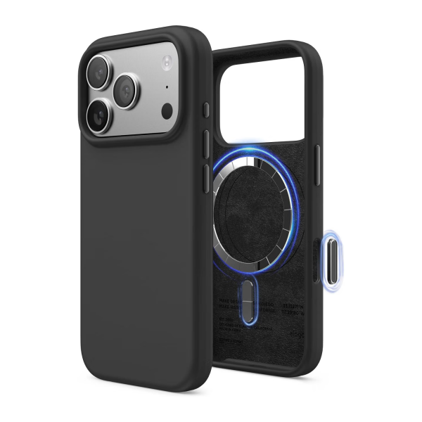 elago Premium iPhone 18 Pro Max Manyetik Silikon K�l�f-Black