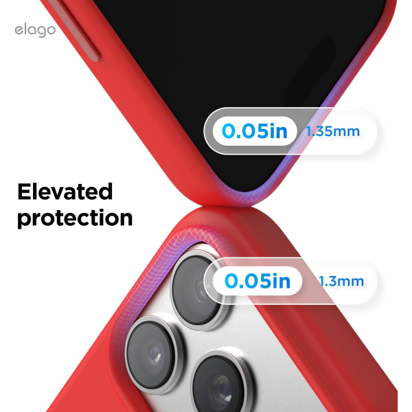 elago Premium iPhone 18 Pro Max Manyetik Silikon K�l�f-Red