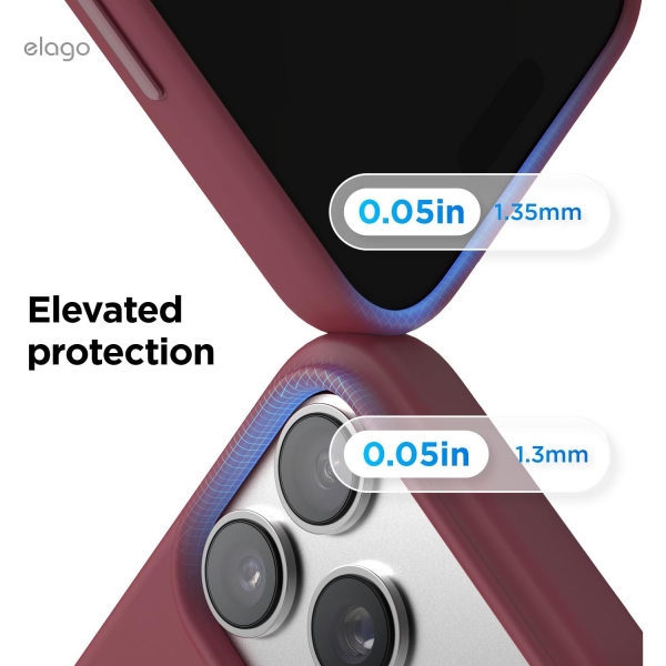 elago Premium iPhone 18 Pro Max Manyetik Silikon K�l�f-Burgundy