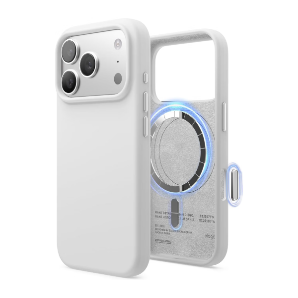elago Premium iPhone 18 Pro Max Manyetik Silikon K�l�f-White