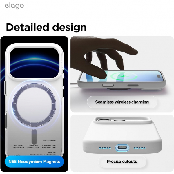 elago Premium iPhone 18 Pro Max Manyetik Silikon K�l�f-White