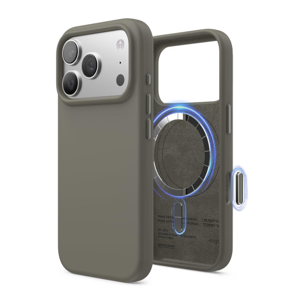 elago Premium iPhone 18 Pro Max Manyetik Silikon K�l�f-Grey