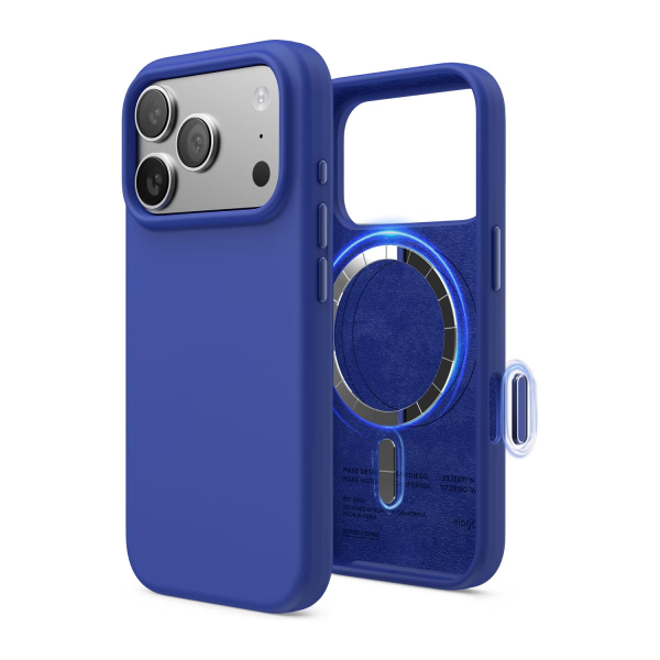 elago Premium iPhone 18 Pro Max Manyetik Silikon K�l�f-Cobalt Blue