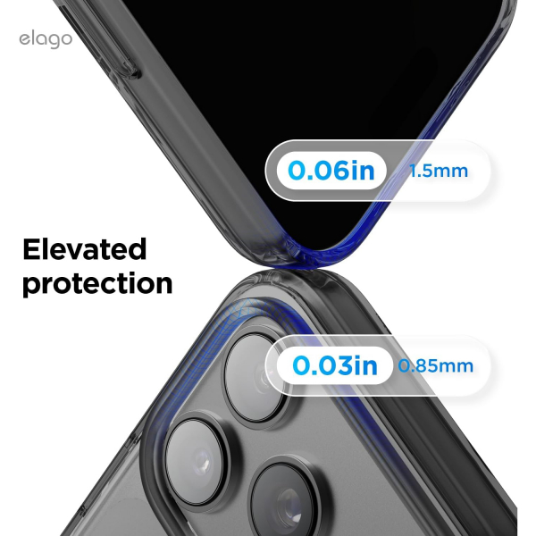 elago iPhone 18 Pro Max Manyetik Hibrit �effaf K�l�f-Black