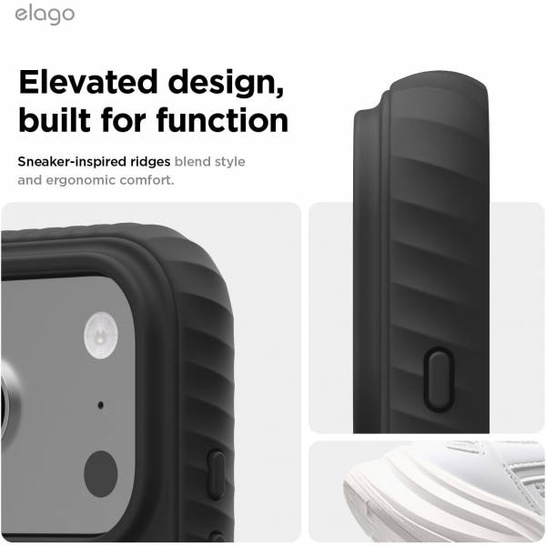 elago iPhone 18 Pro Manyetik Kenarl� Silikon K�l�f-Black