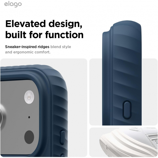 elago iPhone 18 Pro Manyetik Kenarl� Silikon K�l�f-Jean Indigo