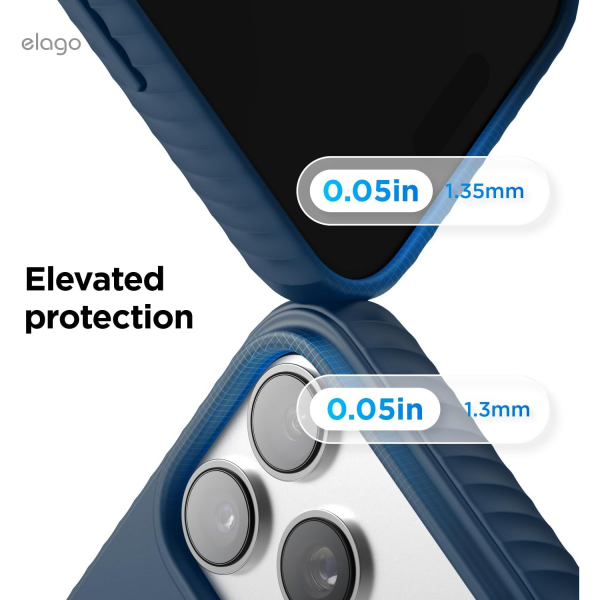 elago iPhone 18 Pro Manyetik Kenarl� Silikon K�l�f-Jean Indigo