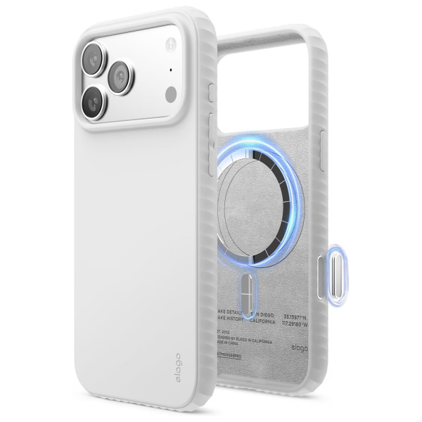 elago iPhone 18 Pro Manyetik Kenarl� Silikon K�l�f-White