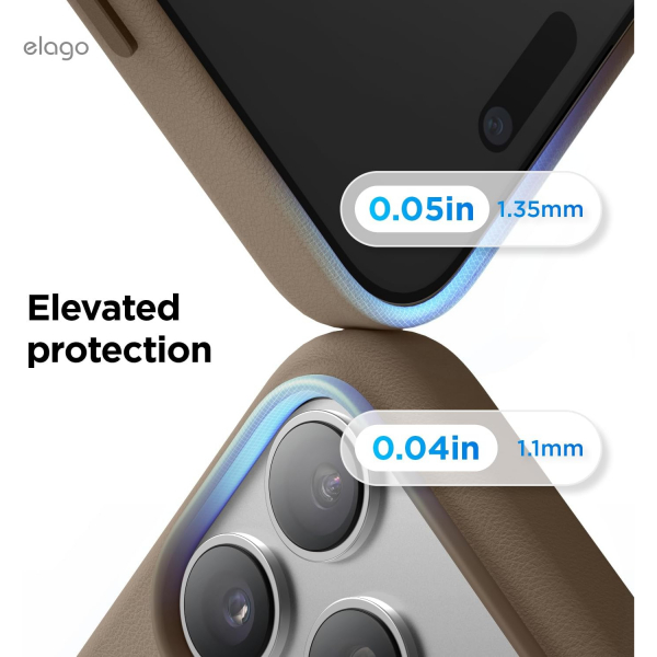 elago iPhone 18 Pro Manyetik Vegan Deri K�l�f-Taupe