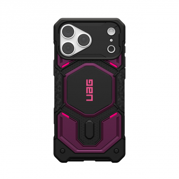 UAG Monarch Pro iPhone 18 Pro Delikli PU Deri K�l�f-Deep Purple Synth
