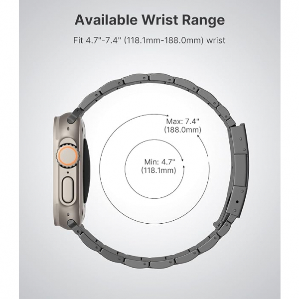 MoKo Apple Watch Ultra 4 Geli�tirilmi� Titanyum Kay�� -Gray
