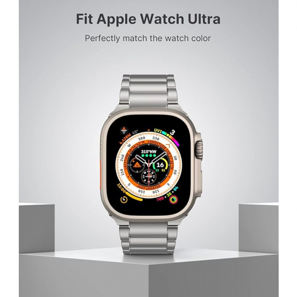 MoKo Apple Watch Ultra 4 Geli�tirilmi� Titanyum Kay�� -Silver