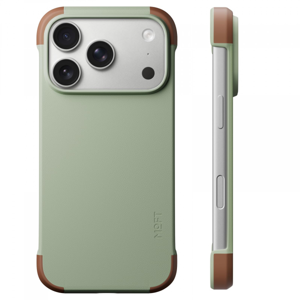 MOFT MOVAS iPhone 18 Pro �er�eveli MagSafe K�l�f-Khaki Green/Brownie