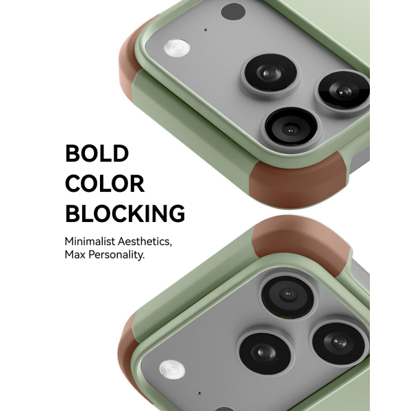 MOFT MOVAS iPhone 18 Pro �er�eveli MagSafe K�l�f-Khaki Green/Brownie