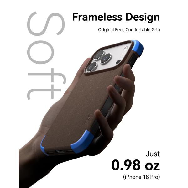 MOFT MOVAS iPhone 18 Pro �er�eveli MagSafe K�l�f-Dark Coffee/Sapphire