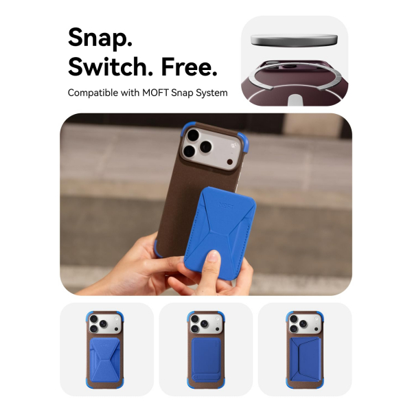MOFT MOVAS iPhone 18 Pro �er�eveli MagSafe K�l�f-Dark Coffee/Sapphire
