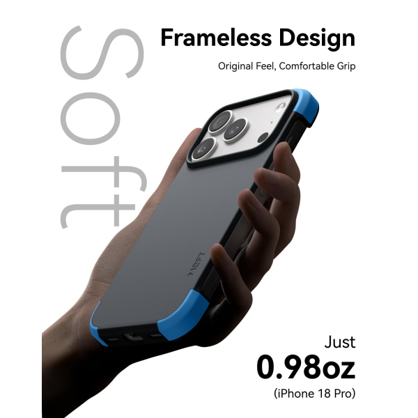MOFT MOVAS iPhone 18 Pro �er�eveli MagSafe K�l�f-Navy Blue/Faded Jeans