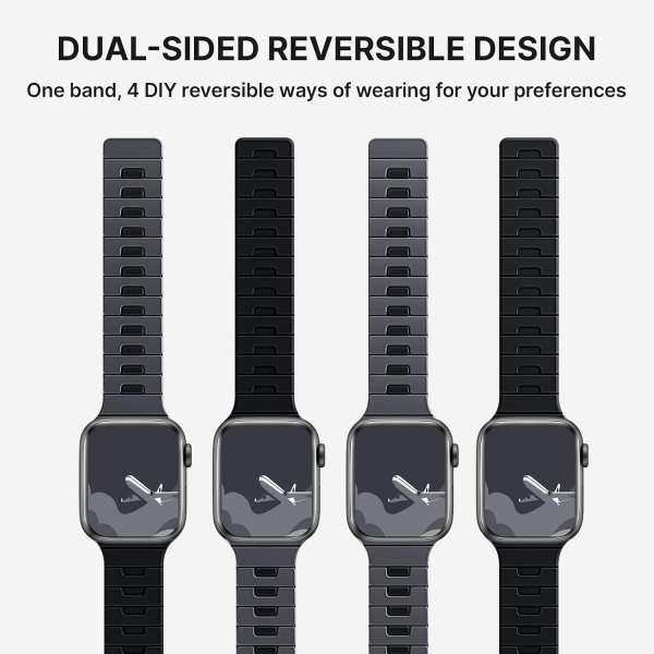 Bandletic Apple Watch Ultra 4 Silikon Kay��-Charcoal/Black