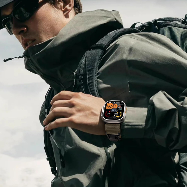 Bandletic Apple Watch Ultra 4 Manyetik Naylon Kay�� (M)-Khaki