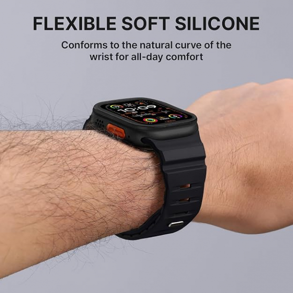 Bandletic Apple Watch Series 12 Silikon Kay��-Black