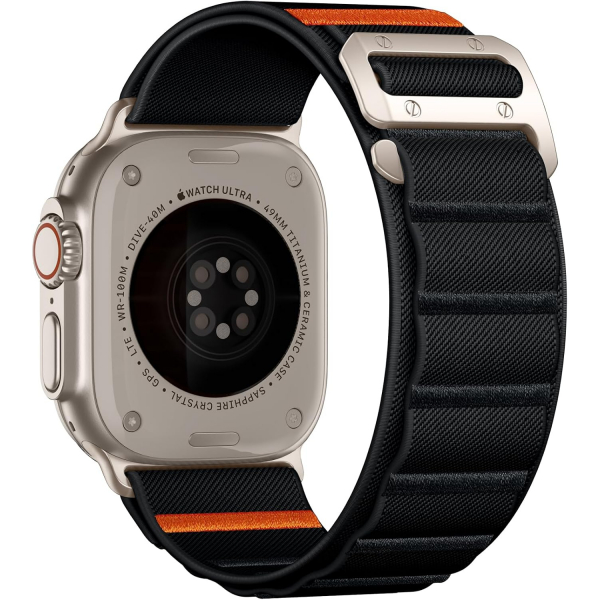 Bandletic Apple Watch Ultra 4 Esnek Naylon Kay��-Black